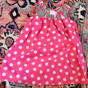 Hanna Andersson Pink and Green Ruffled Dress
